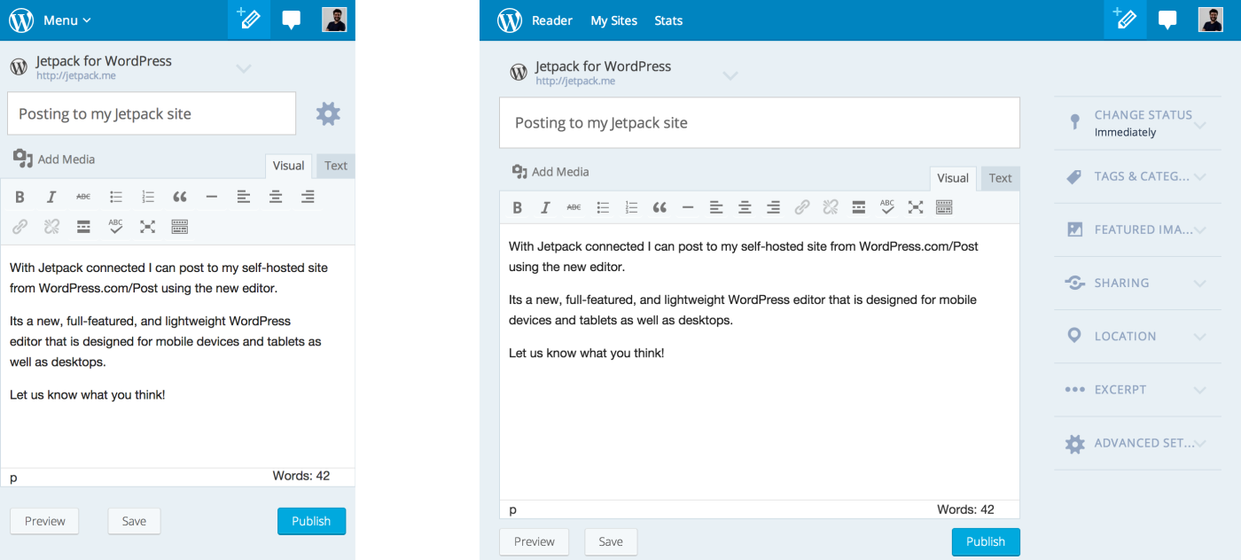 WordPress Jetpack 3.2 Lets You Post to Your Blog from WordPress.com